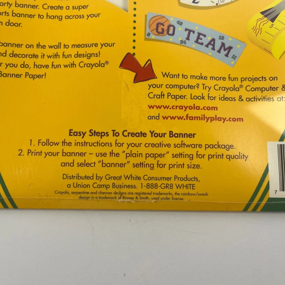 Crayola Colorful Banner Paper 3 Pack Yellow Blue Rainbow Speckle 11ft Each 85090 - Picture 5 of 5